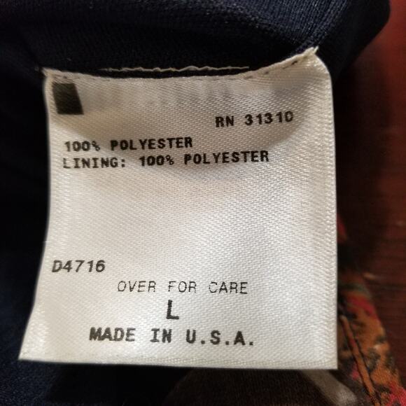 Byer California Multicolor Mini Floral Dress Long Sleeve Key Hole V-Neck Size L - Picture 5 of 6